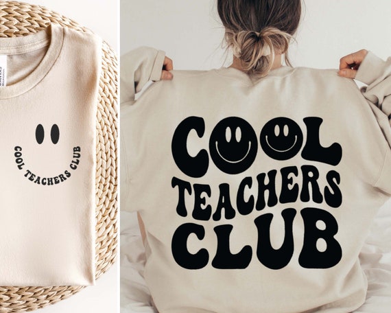 Cool Teachers Club SVG PNG, Retro Teacher Life Svg, Teacher Shirt Svg, Teacherlife Svg, Retro Teacher Svg, Front And Back Teacher Svg