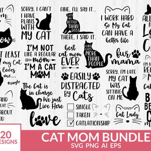 Cat Mom svg Bundle, Lustige Katze svg, Kitten svg, Cat Lady svg, Crazy Cat Lady svg, Cat Lover svg, Kitty svg, Cut File Cricut