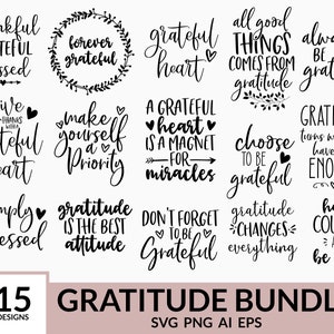 Dankbarkeit SVG Bundle, Dankbarkeit SVG, Dankbarkeit SVG, Grateful Svg, Farmhouse Quotes Svg, Grateful Svg, Blessed, Familie, Cricut, Silhouette