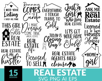 Real Estate Agent SVG Bundle, Realtor Svg, Real Estate Svg, Cricut Cut Files, SVG Cut File Bundle, Gift For Real Estate Agent Svg, Png, Eps