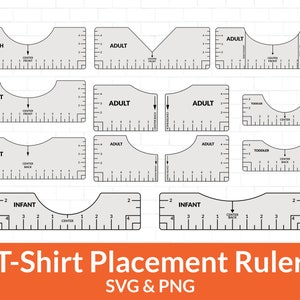 Tshirt Ruler SVG Bundle 4 Templates, T Shirt Alignment Tool Svg, Png, Pdf,  Eps, Dfx, Printable Shirt Placement Guide, Instant Download 