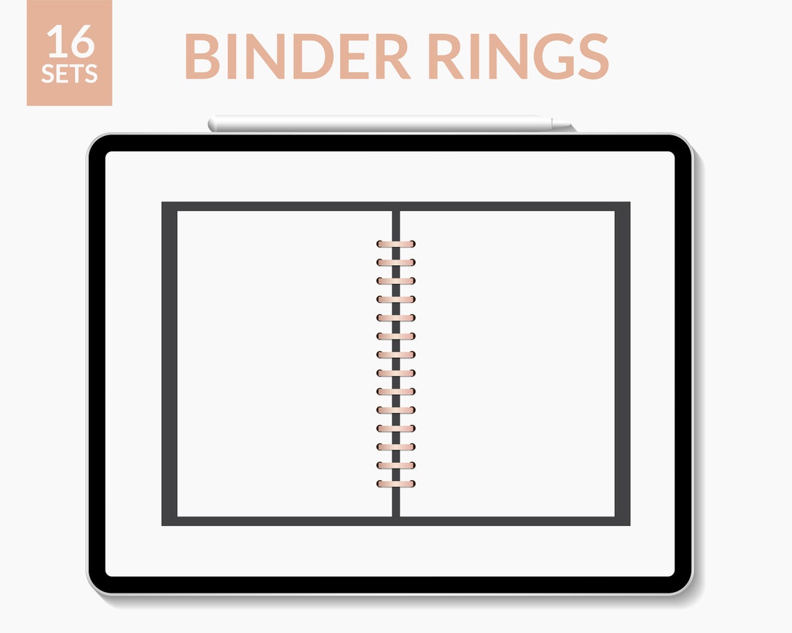Digital Binder Rings Realistic Png Digital Planner Rings Etsy