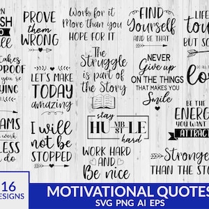 Citazioni motivazionali svg Bundle, Citazioni ispiratrici svg, Citazione positiva svg, Citazioni di vita svg, Dire svg, Tagliare file per Cricut, svg, png