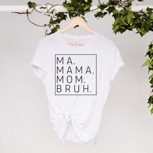 Mama T-Shirt for Women - Funny Ma Mama Mom Bruh Graphic Plus Size Tees Shirt Criss-Cross One Shoulder Tops(Black,2XL,11352b