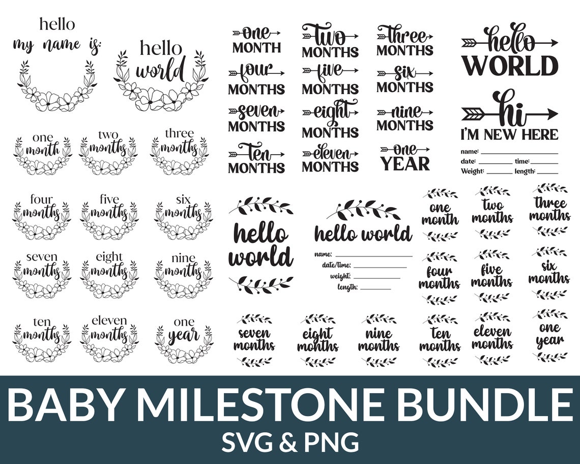 Baby Milestone Rounds Svg Flower Baby Round Sign Png Baby - Etsy