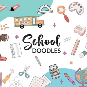 Schuldoodles Svg Elements Bundle, Lehrer Doodle Svg Bundle, Back to School Svg für Schneidemaschinen, Kindergarten Erzieher Svg, Vorschule