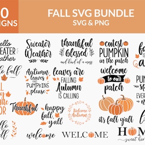 Herbst svg Bündel, Herbst svg, Erntedank svg, Kürbis svg, happy fall svg, hello fall svg