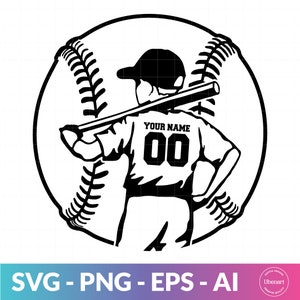 Baseball Kid Svg, nome personalizzato Svg, Baseball Boy Svg, Baseball Team Svg, Baseball Clipart