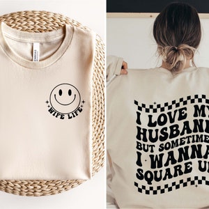 Lustige Frau SVG PNG, ich liebe meinen Mann SVG, Frau Leben svg, Square Up svg, verheiratetes Paar svg, Frau Shirt svg, sarkastische Frau svg geschnitten Dateien