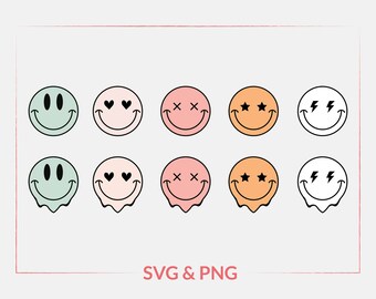 Smiley Face svg Bundle, smiley Face svg, happy face svg, emoji face svg, trippy face svg