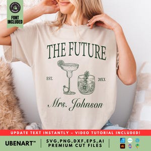 Modèle personnalisé future Mme svg, svg de la mariée, fiançailles svg, svg de la future mariée, fichier svg J'ai dit oui, svg nuptiale de douche, fichiers svg mariage