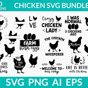 Huhn svg Bundle, Huhn svg, Huhn svg, Huhn svg, Huhn Svg, Huhn Flüster svg, Crazy Chichen Lady svg