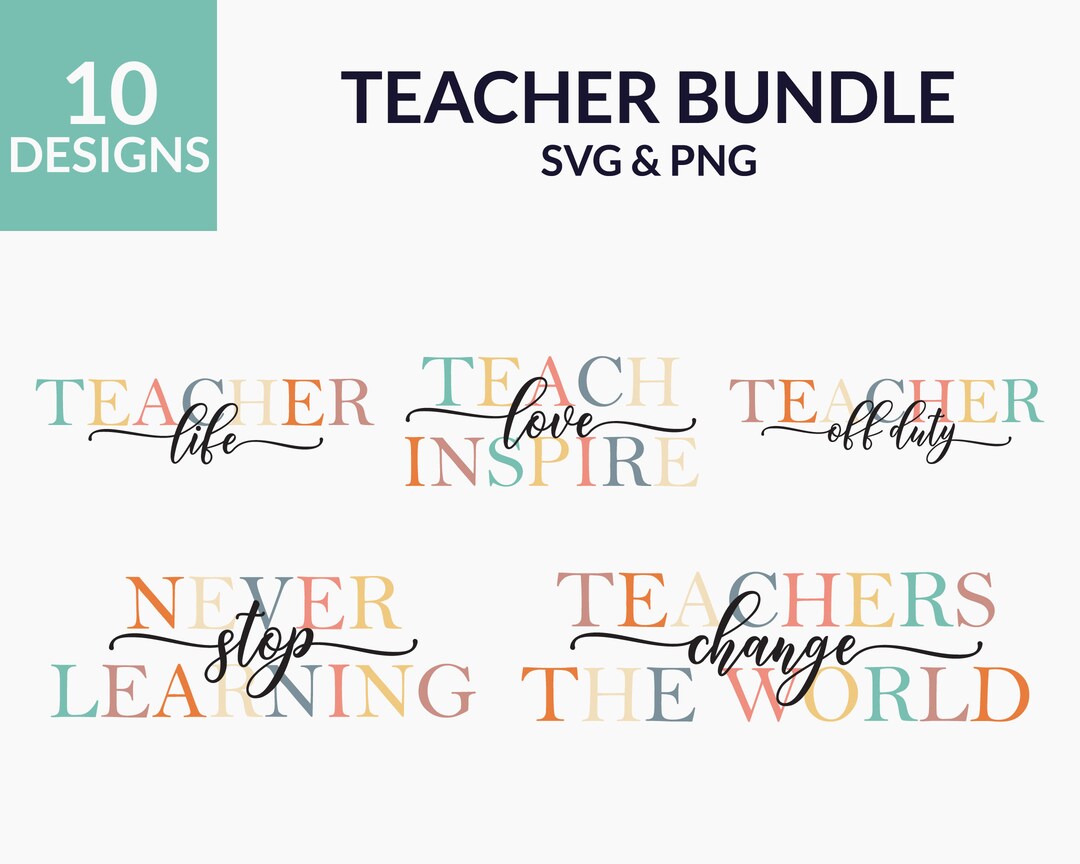 Teacher Svg Bundle, Teacher Svg, Teacher Gift Svg, School Svg, Teacher
