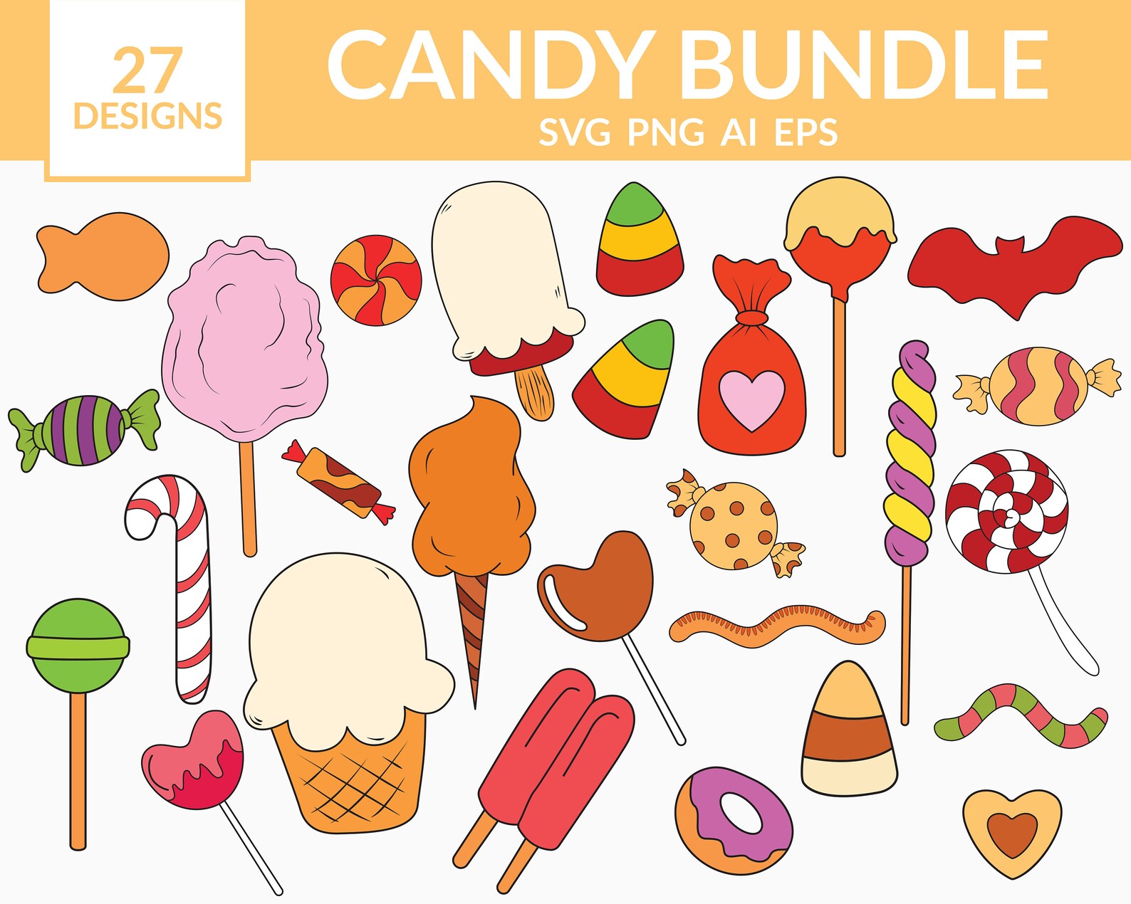 Candy Clipart, Candy Clip Art, Candy Svg Bundle, Lollipop Clipart