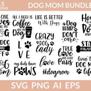 Dog Mom svg Bundel, Voor De Liefde van Honden svg Bundel, Hond svg Bundel, Hond Ras svg, Grappige Hond svg, Hond Gezicht svg, Hond teken svg, Paw Print svg
