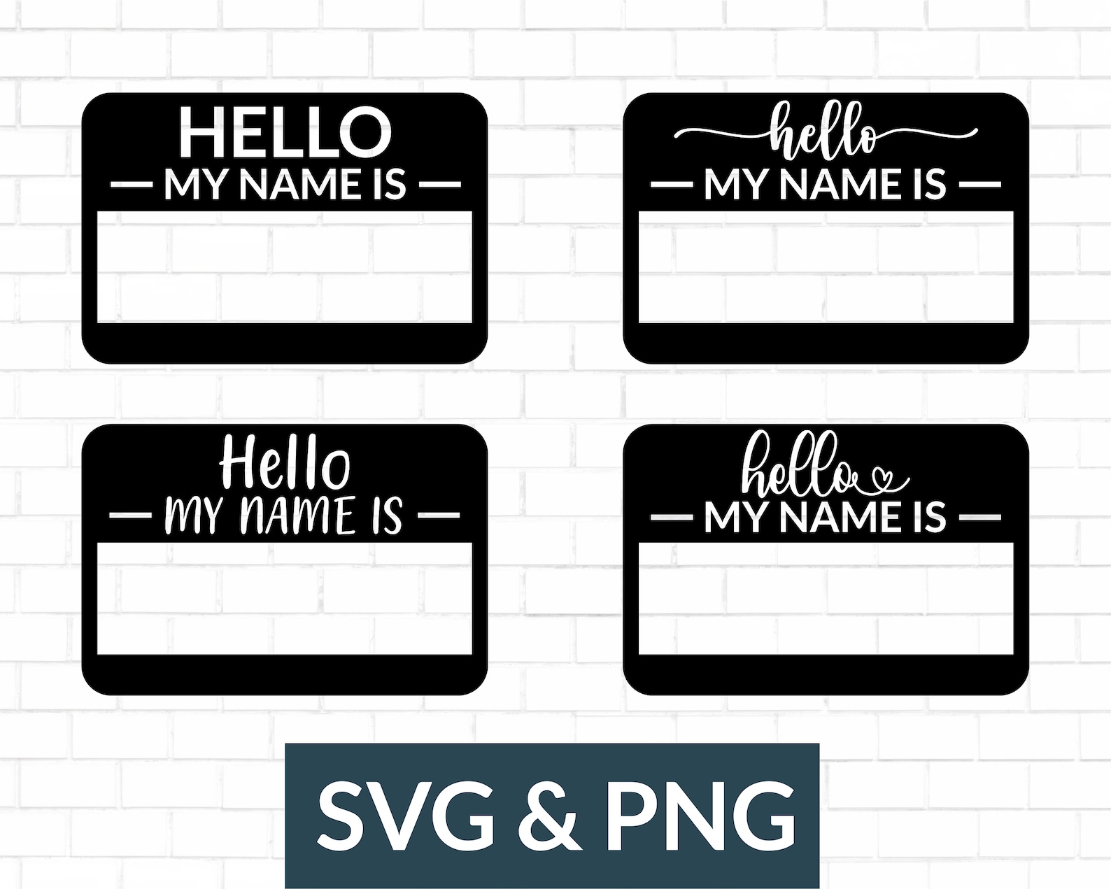 Hello My Name is Svg Word Clipart Black Name Badge Svg Name - Etsy Ireland