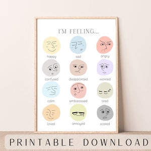 Feelings Emotions Printable Sign Instant Digital - Etsy