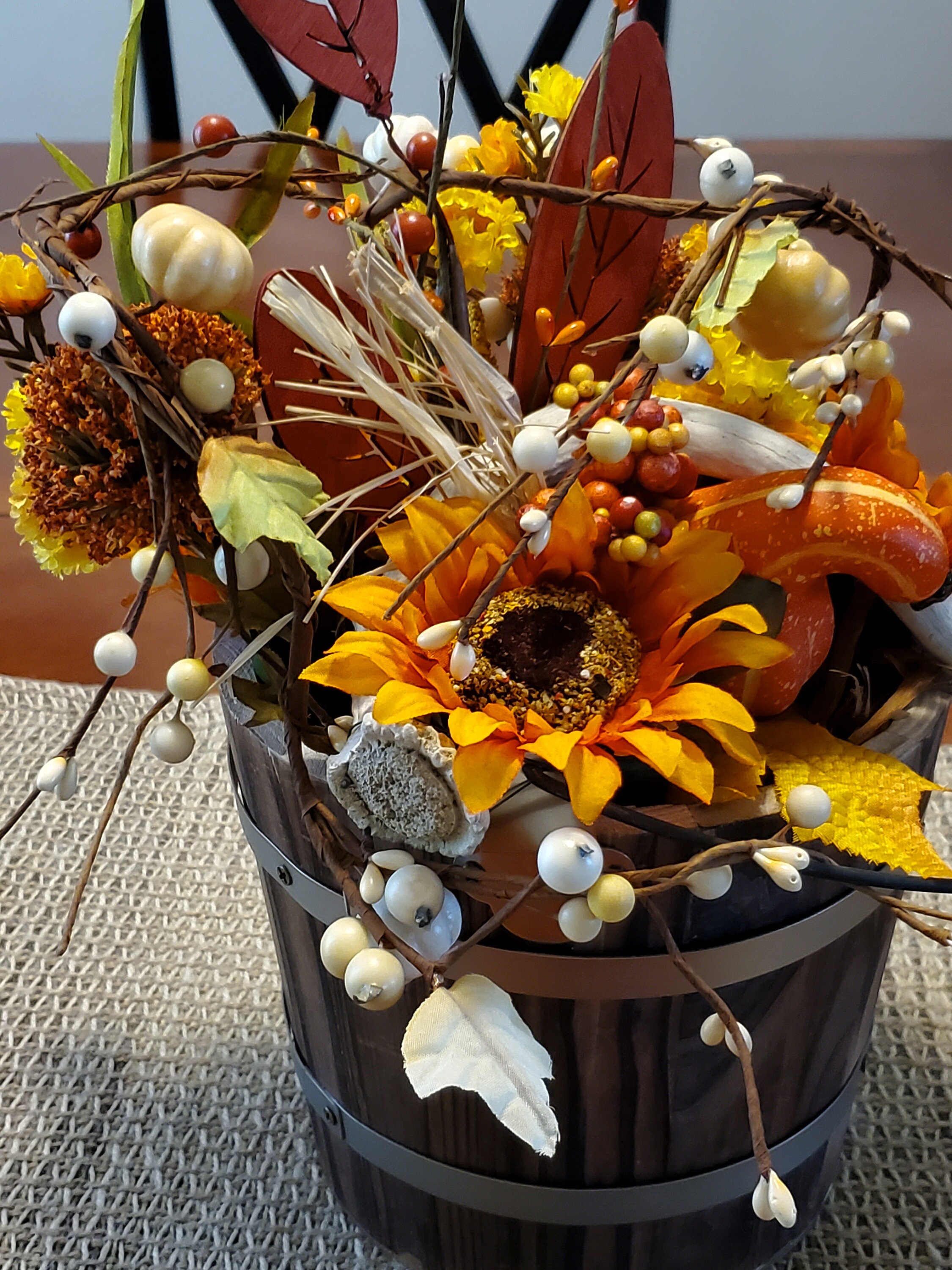 Fall Wooden Pail Centerpiece with Naturally Shed Antler Etsy