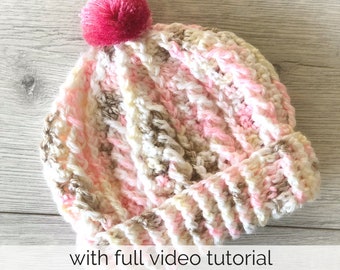 Baby crochet patterns, easy crochet baby hat, baby beanie crochet pattern 6-12 months, crochet beanie, beanie cap, beanie pattern, baby gift