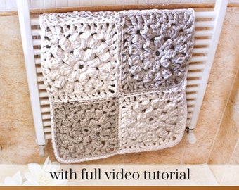 Granny square crochet pattern, crochet rectangle rug pattern, crochet rug patterns, baby rug, baby crochet patterns, crochet rag rug pattern
