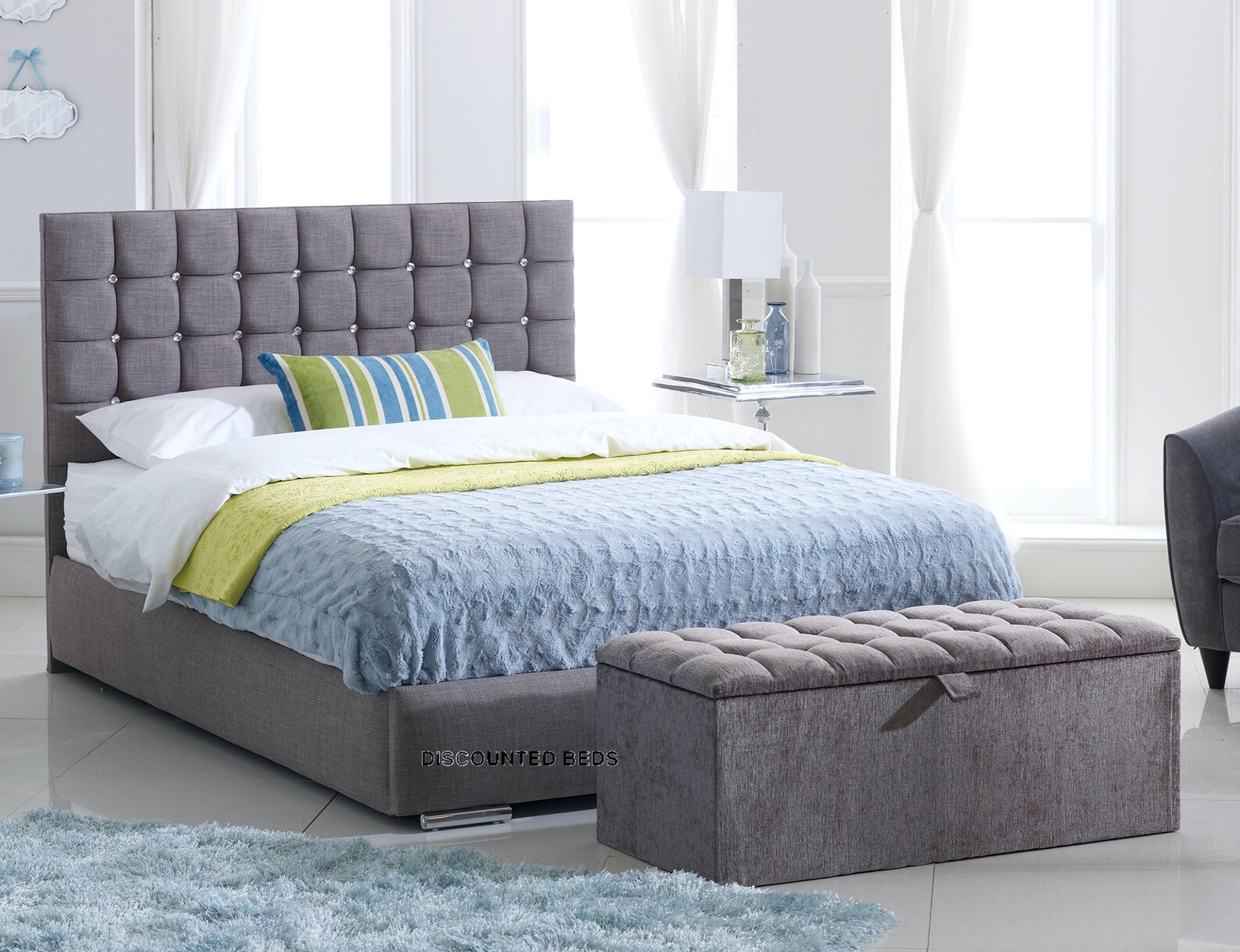 Stunning Cube Upholstered Bed Frame Available in Different Etsy