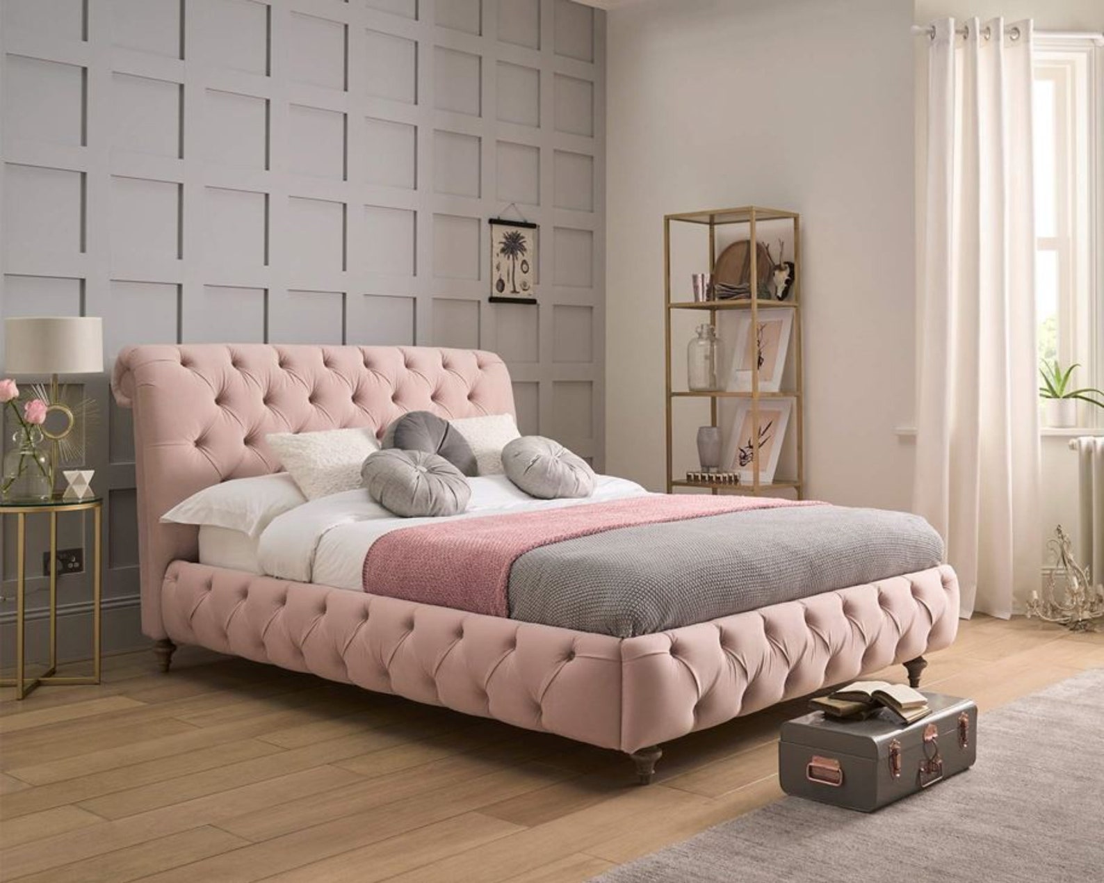 Contemporary Chesterfield Upholstered Bed Frame Etsy