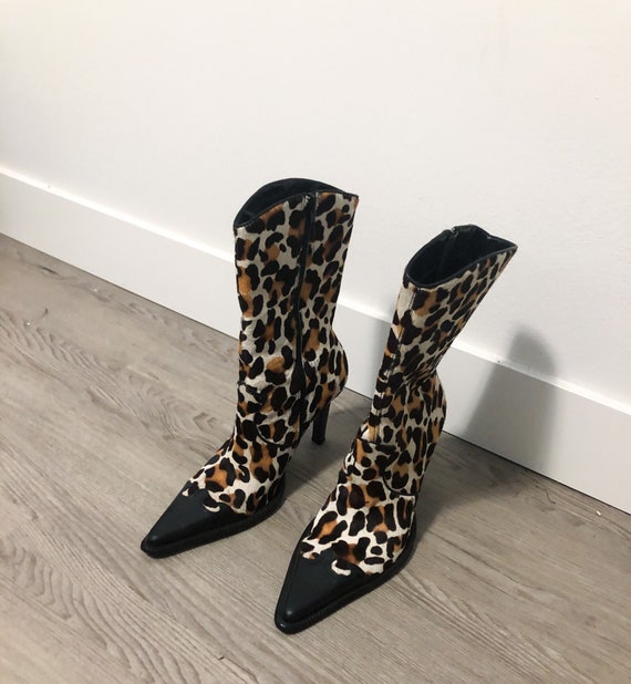 Cheetah Print Cowboy Stiletto Boots