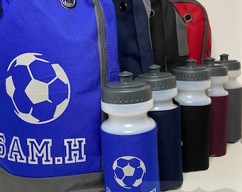 Personalised football boot bags and Bottle holders!.  Includes Free bottle with every bottle  holder!