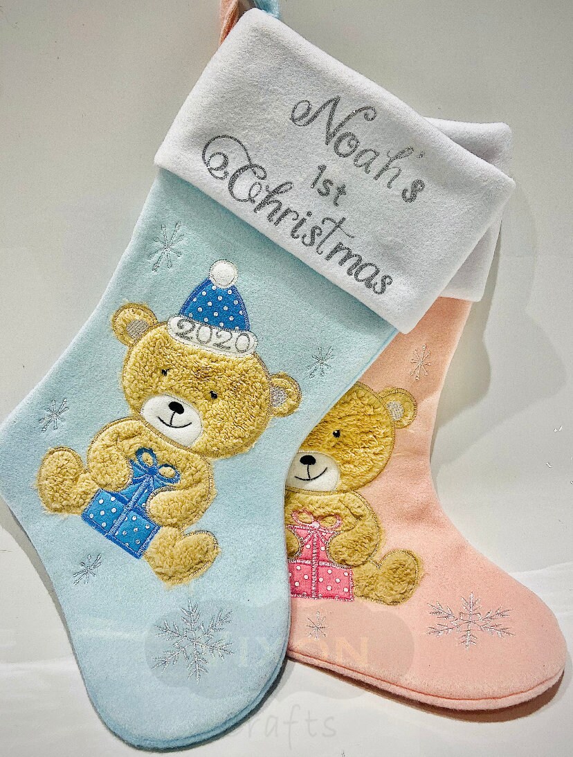 Baby's First Christmas personalizado Deluxe lined Stocking Etsy