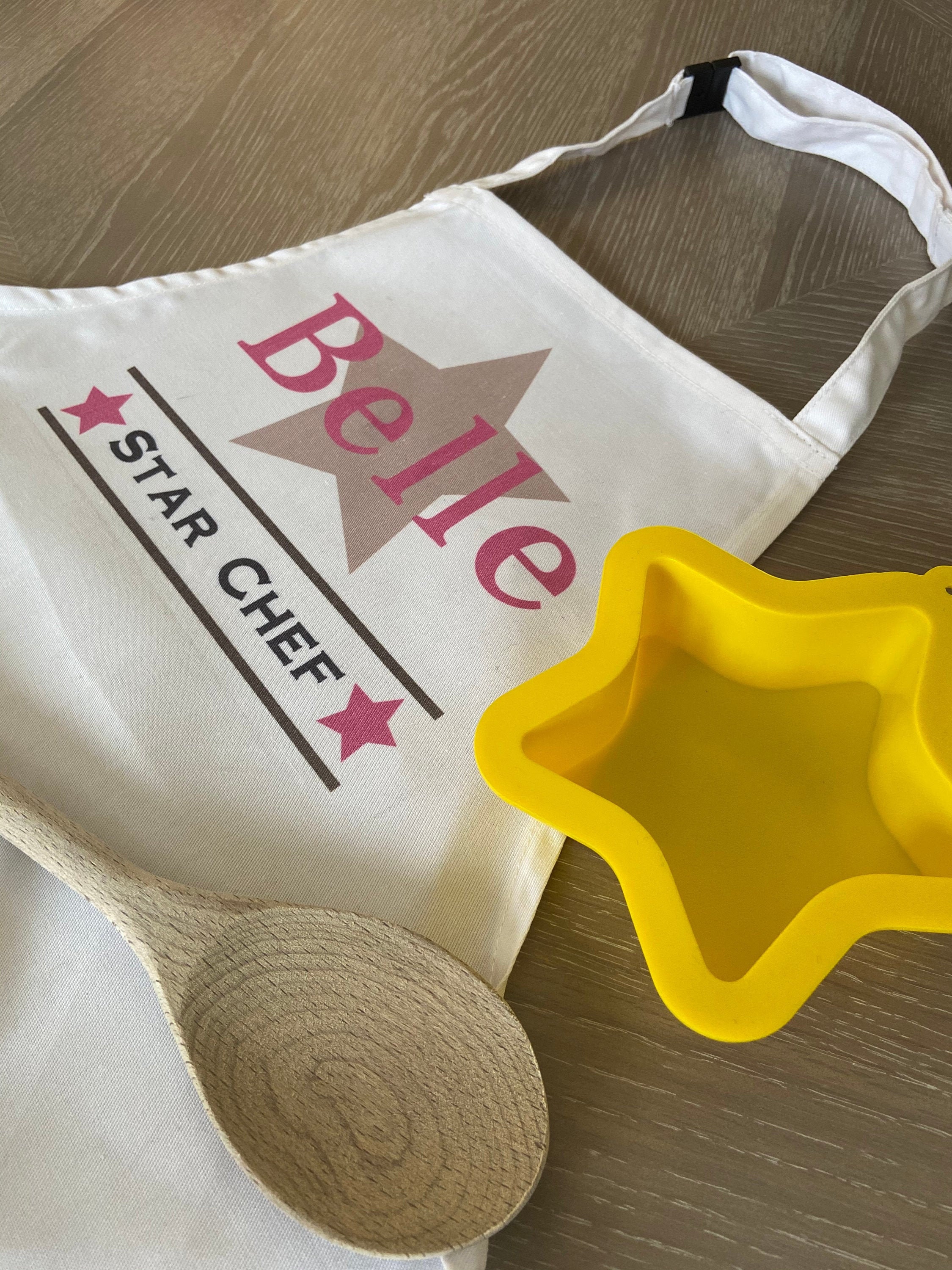Childrens Kitchen Apron Personalised Star Chef PRINTED Poly/cotton