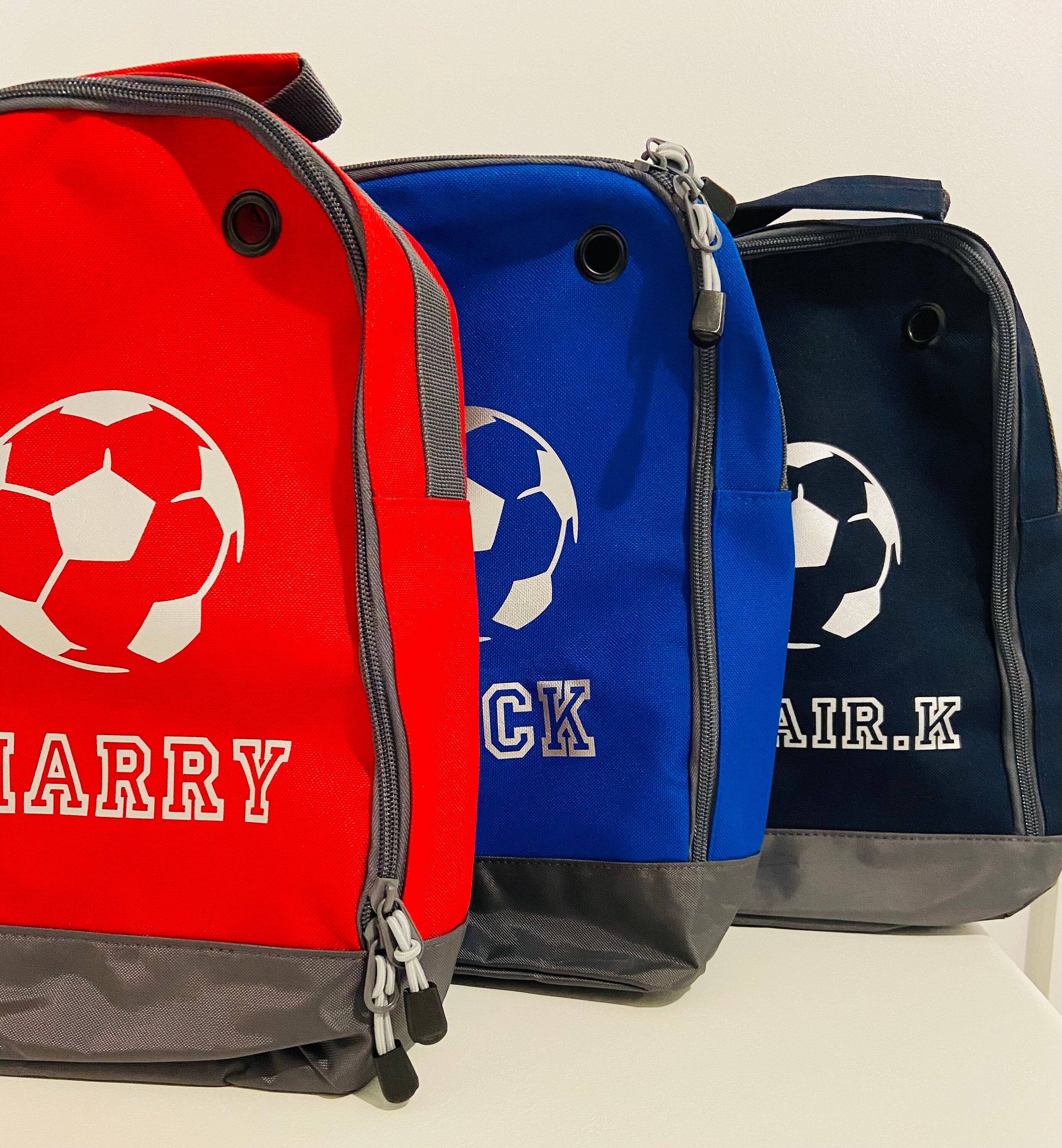 Personalised Football Boot Bags and Bottle Holders. Includes Etsy UK