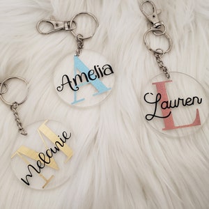 Custom Name and Initial Keychain| Great Stocking Stuffer | Party Favors | Name Tag |