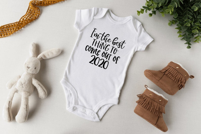 Best Thing To Come Out of 2020 Baby Bodysuit, Infant Jumper With Saying, Funny Baby Shower Gift, Coming Home Newborn Outfit image 1