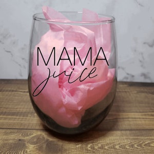 Mama Juice Wine Glass, perfect voor een ontspannende nacht, werkende moeder, cadeau voor een wijnliefhebber