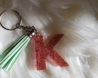 Glitter Initial Keychains| Great Stocking Stuffer | Perfect Gift for Family or Friend