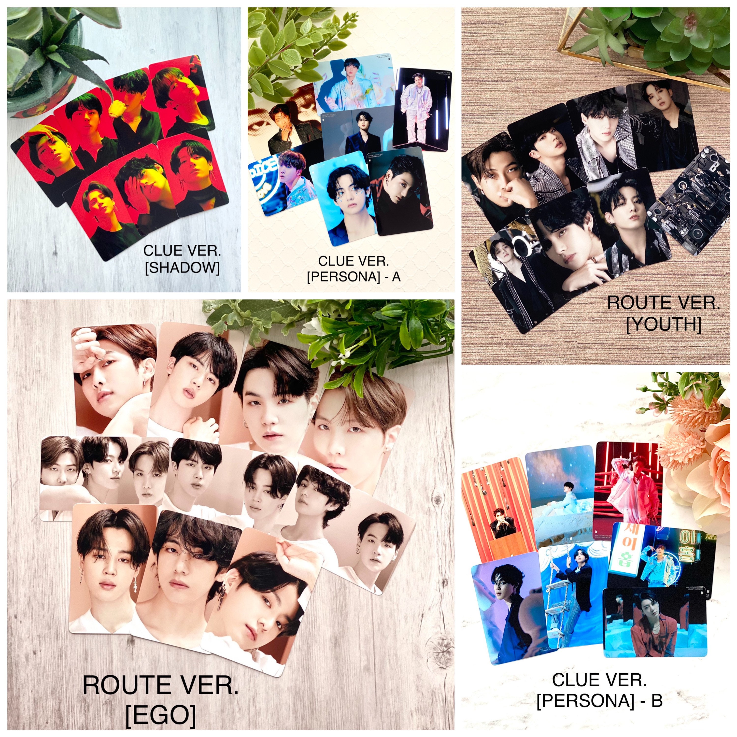 BANGTAN BOYS BTS Map of The Soul : Persona Version 4 Album CD+Poster+Photobook+Mini Book+Photocard+Postcard+Photo Film+ Extra BTS 6 Photocards+1 Double-Sided Photocard 