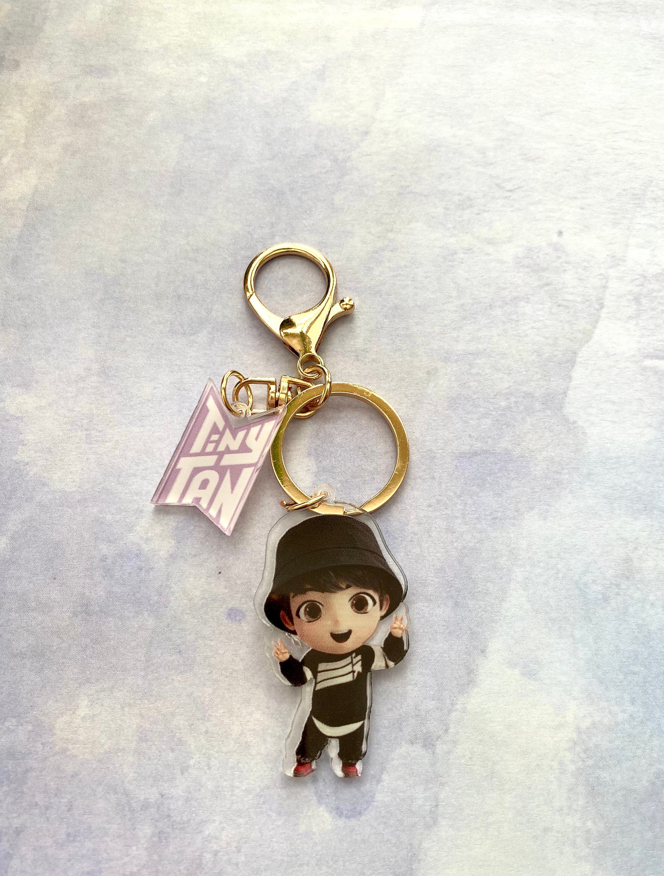 BTS TinyTAN Keychain with Customized PomPom Option Etsy