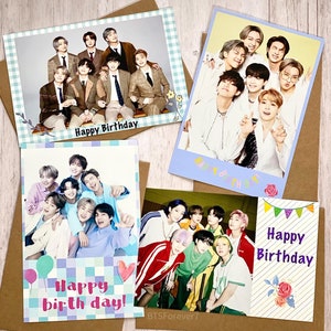 Carte d'anniversaire photo BTS, carte de vœux