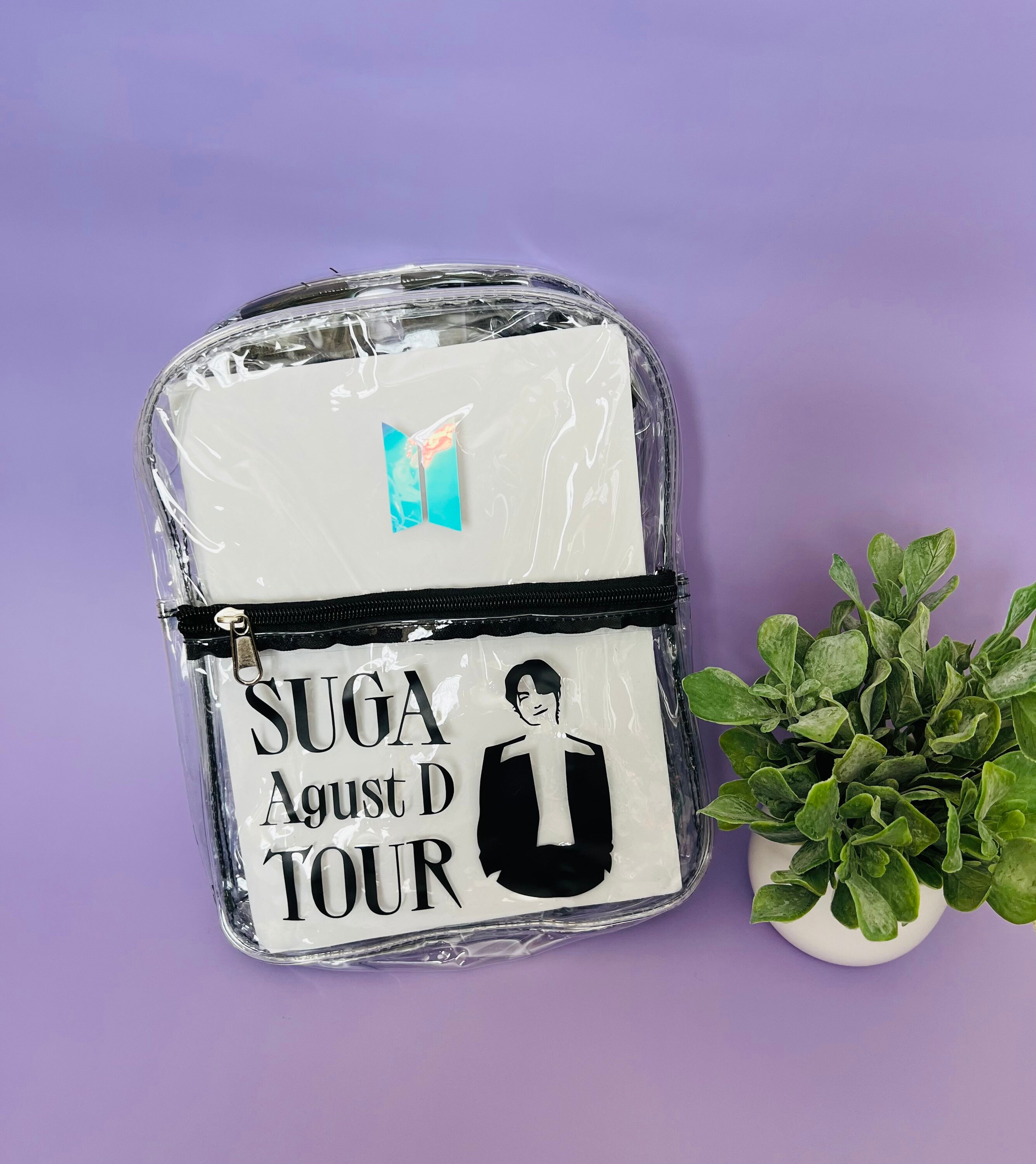 BTS SUGA Yoongi Agust D Tour Clear Backpack Stadium 