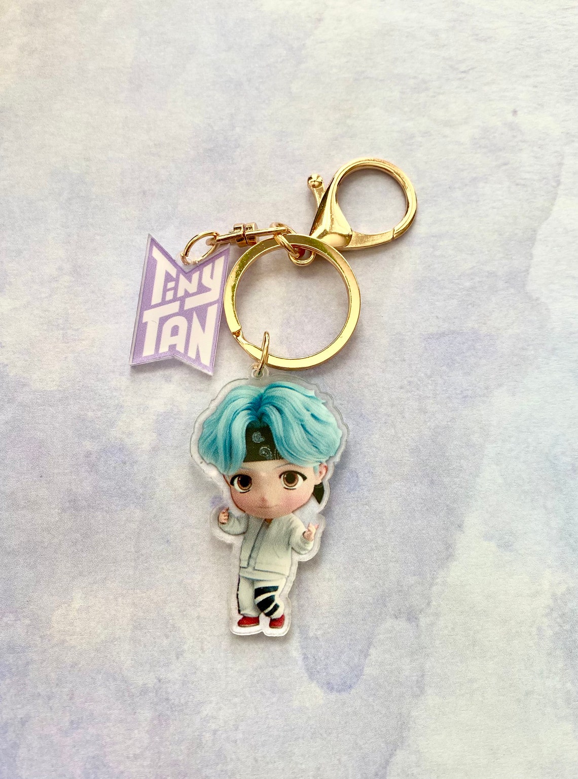 BTS TinyTAN Keychain with Customized PomPom Option Etsy