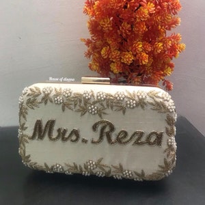 Cartera de mano personalizada hecha a mano, regalos personalizados, cartera de mano personalizada, regalo de dama de honor, cartera con monograma, cartera bordada, cartera hecha a mano, monedero