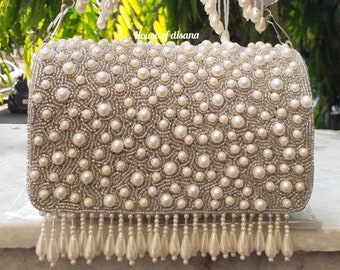 Pearl droplet flap bag,designer bag,luxury bag,fashionable clutch,south Asian gifts,bride gift,indian wedding accessory,evening clutch,purse