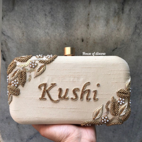 Customised clutch,personalized clutch bag,handmade gifts for mom,bridesmaid gift,monogram bag,indian wedding gift,embroidery clutch,designer