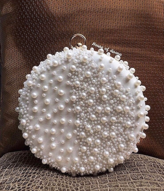Buy Heavily Embellished With Pearl And Beads Spherical Clutch Online. –  Odette