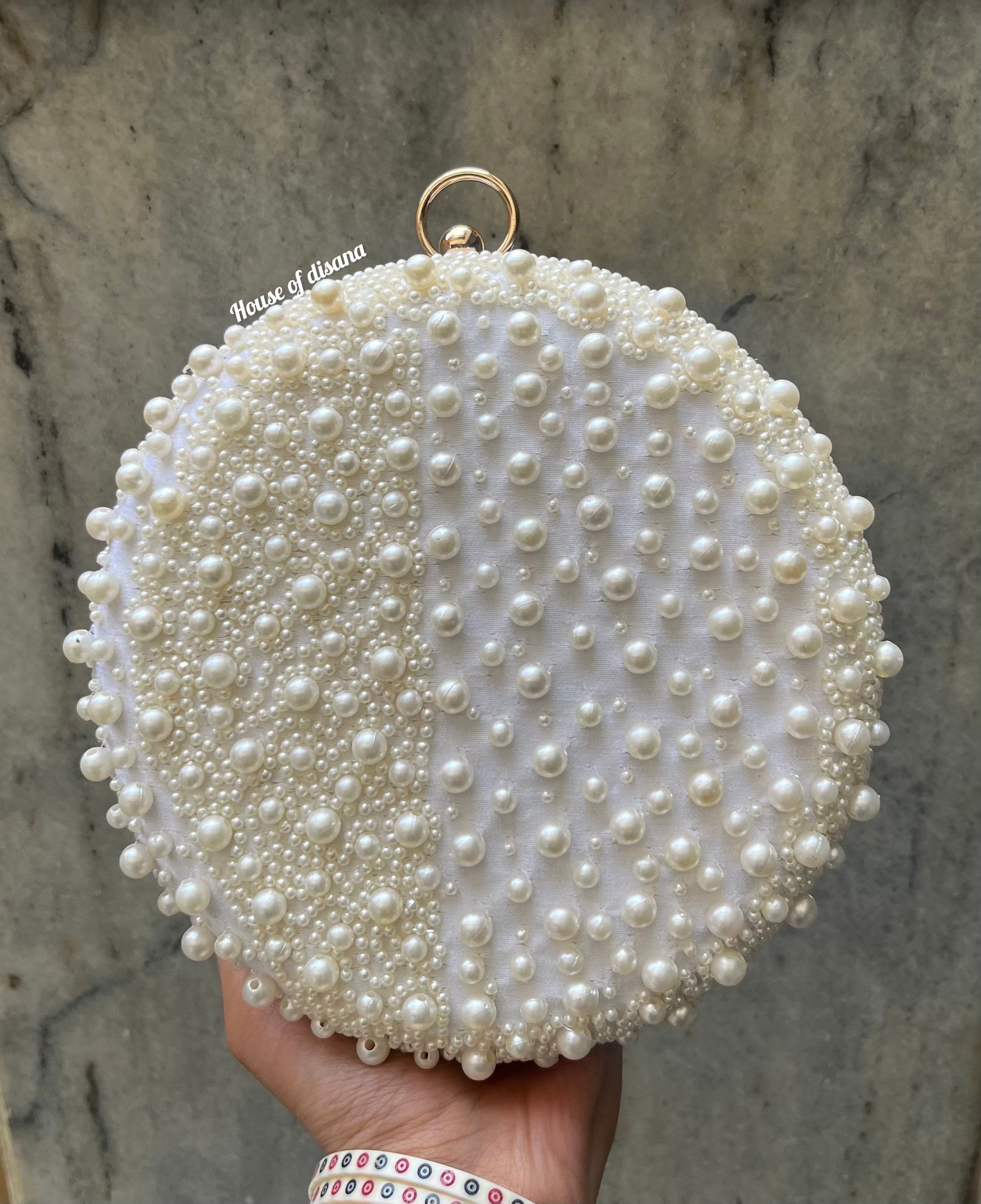 Dropship Round Evening Bag Clutch Ladies Metal Bag Women's Party Handbag  Pearl Decoration to Sell Online at a Lower Price | Doba