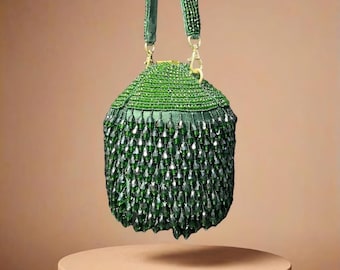 Handmade Pearl Droplet Potli Bag: Indian Wedding Clutch