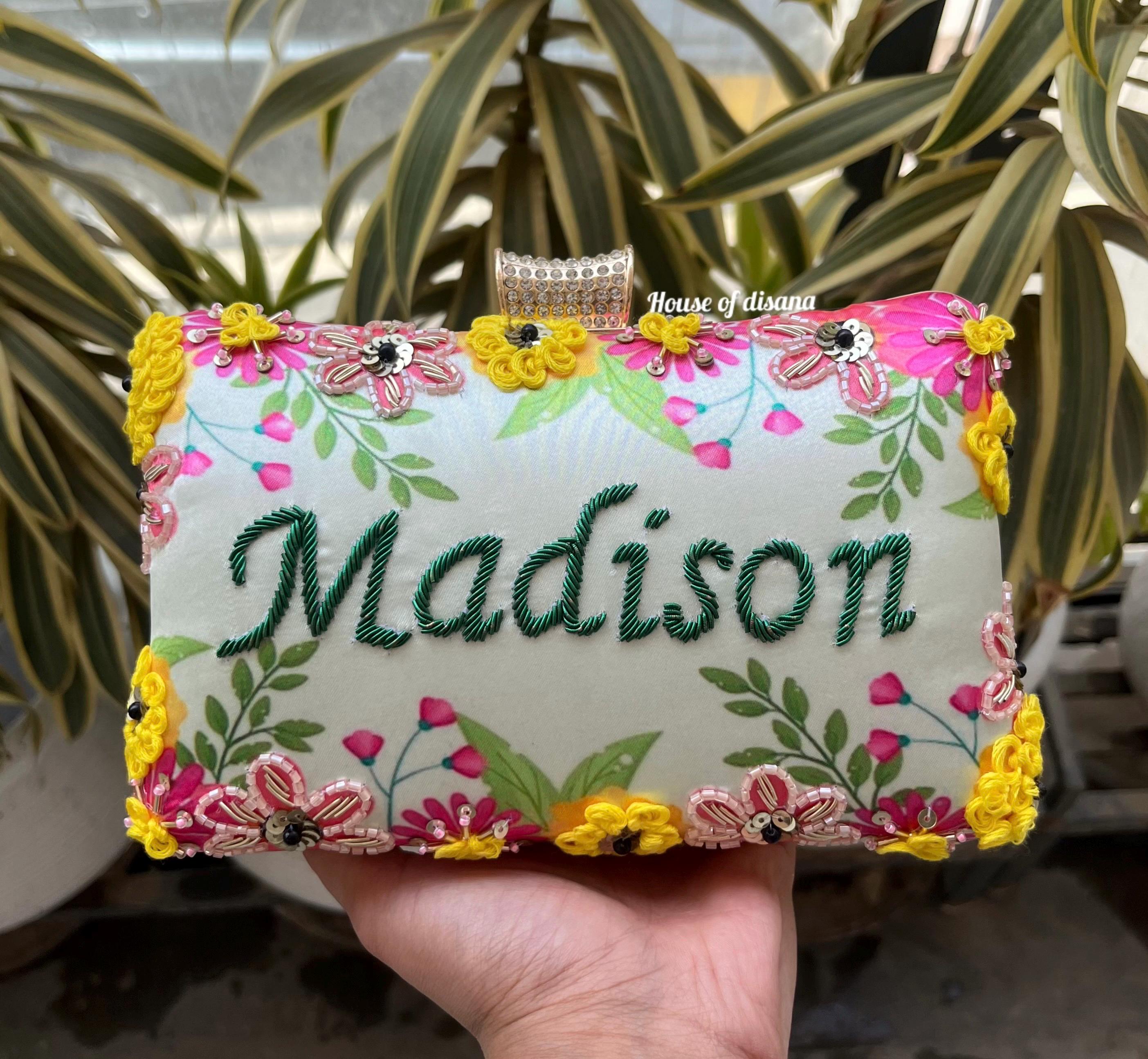 Customised Clutch personalized Clutch Bag handmade Gifts for Mom bridesmaid Gift monogram Bag indian Wedding Gift embroidery Clutch designer Etsy Ireland