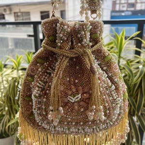 Gemstone Potli bag,luxury bag,pastel bag,mulricolor potli,handmade gift,wedding gift,indian accessory,gifts for her,designer bag,luxury bag