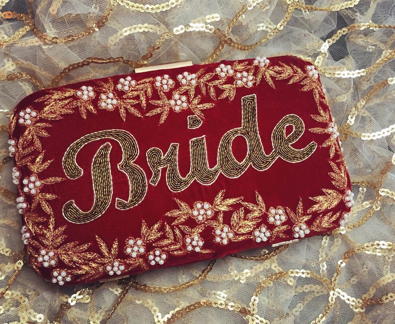 Customised handwork clutch,personalized gifts,personalised clutch bag,bridesmaid gift,monogram bag,embroidered clutch,handmade clutch,purse Red