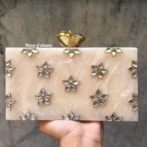 Kundan embossed Resin clutch,designer clutch,luxury bag,statement clutch,formal clutch,indian wedding accessory,south Asian gifts,mom gift image 8